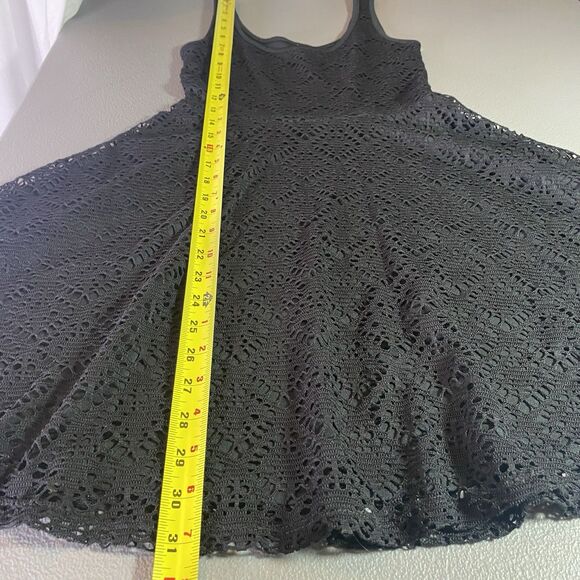 AEROPOSTALE Mini Dress Lace Overlay Sleeveless Scoop Fit & Flare Womens XS Black - Picture 7 of 10